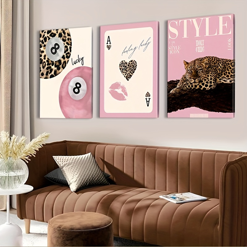 3pcs Leopard Cheetah Canvas Wa - огляд і ціна Photography Design