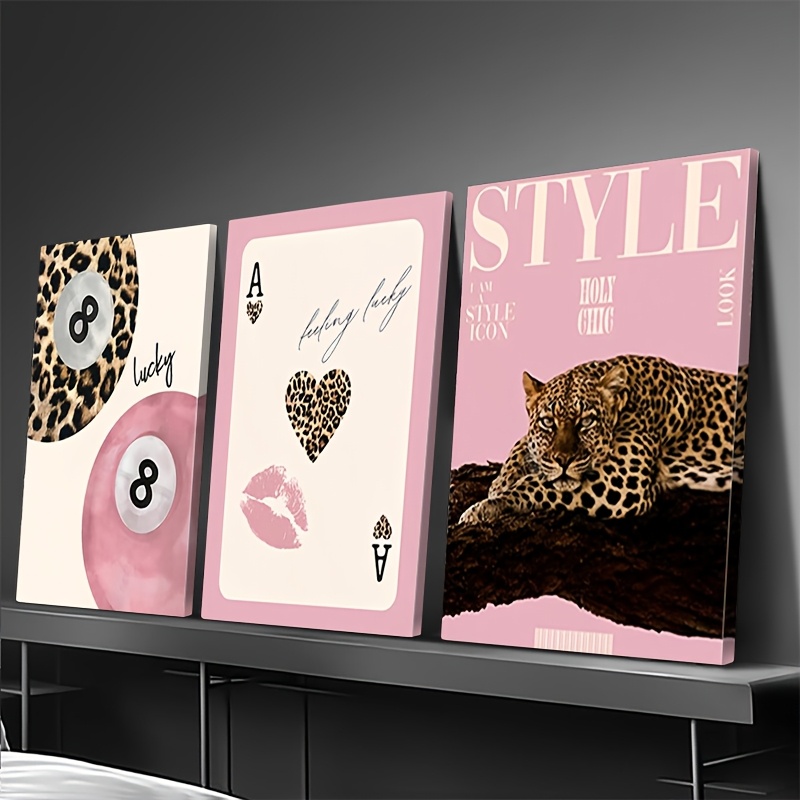 3pcs Leopard Cheetah Canvas Wa - огляд і ціна Photography Design